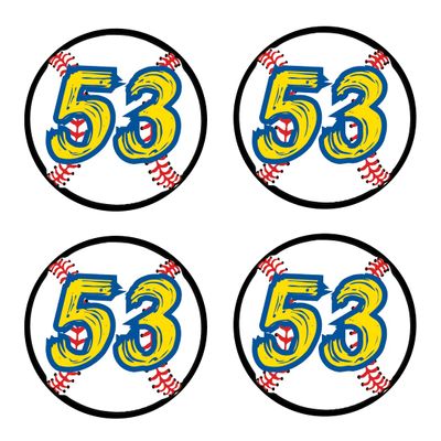 Bat Knob Decals Baseball Bat Stickers Custom Number Decals Player Numbers Personalized (Gold/Royal)