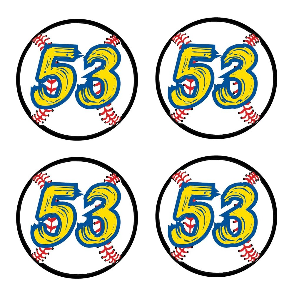 Bat Knob Decals Baseball Bat Stickers Custom Number Decals Player Numbers Personalized (Gold/Royal)