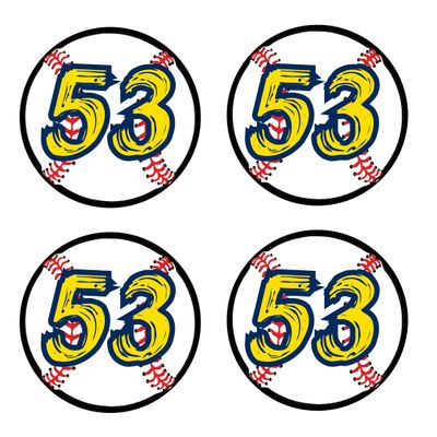 Bat Knob Decals Baseball Bat Stickers Custom Number Decals Player Numbers Personalized (Gold/Navy)