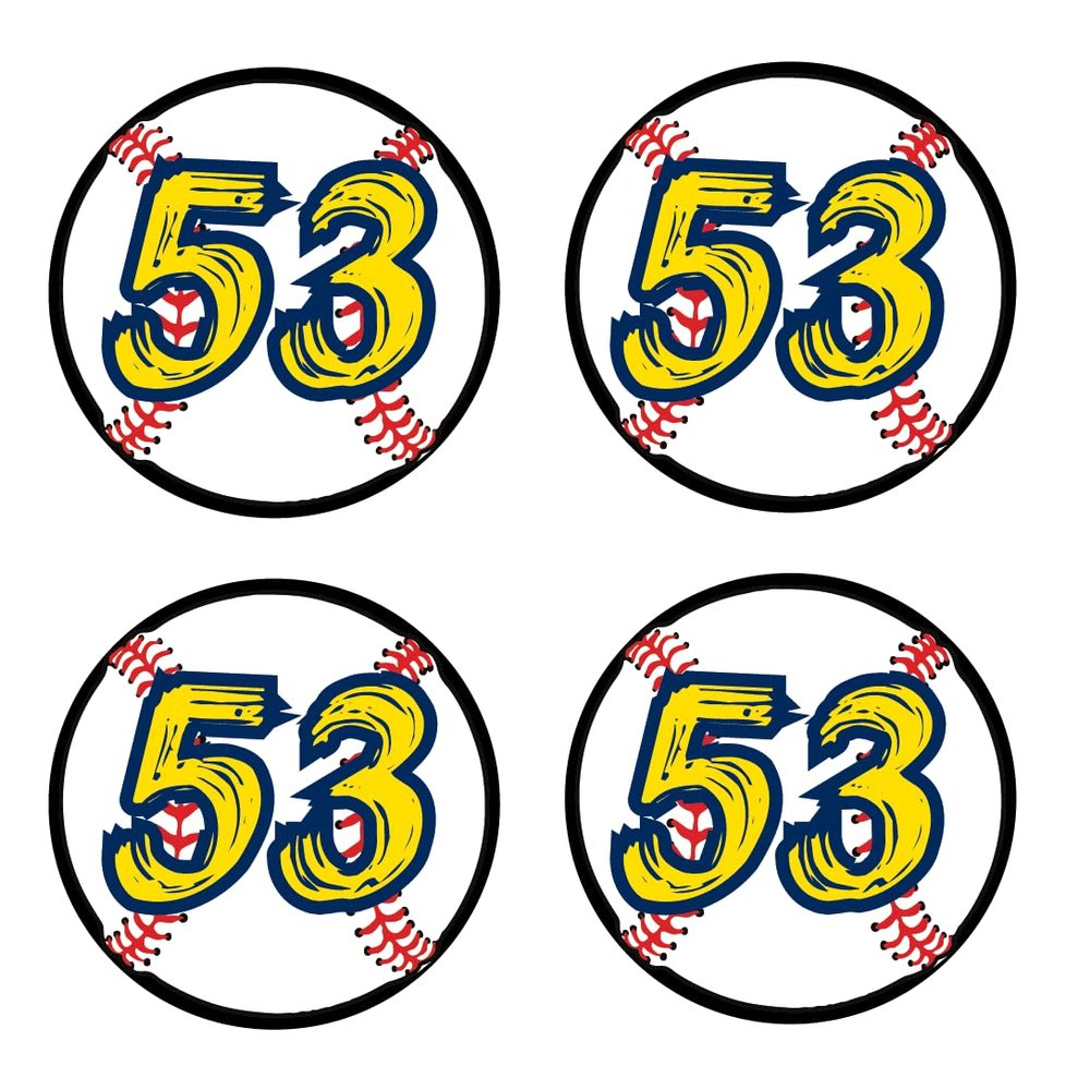 Bat Knob Decals Baseball Bat Stickers Custom Number Decals Player Numbers Personalized (Gold/Navy)