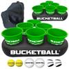 BucketBall | Team Color Edition | Party Pack (Green/Green): Original Yard Pong Game: Best Camping, Beach, Lawn, Outdoor, Family, Adult, Tailgate, Jumbo, Giant Game view 1