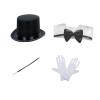 HISYI Adult Magician Costume With Top Hat Thigh Socks Wand Collar Gloves For Trick Show Halloween Costumes Magicia, 4 Pieces Set a view 1