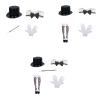 HISYI Adult Magician Costume With Top Hat Thigh Socks Wand Collar Gloves For Trick Show Halloween Costumes Magicia, 4 Pieces Set a view 2