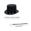 HISYI Adult Magician Costume With Top Hat Thigh Socks Wand Collar Gloves For Trick Show Halloween Costumes Magicia, 4 Pieces Set a view 4