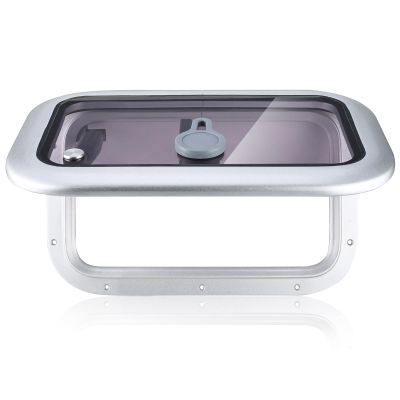 NovelBee 16.2" x10.5" Rectangular Deck Hatch,Aluminum Alloy Boat Porthole Window,Push Out Opening Portlight Window for Boat Yacht RV