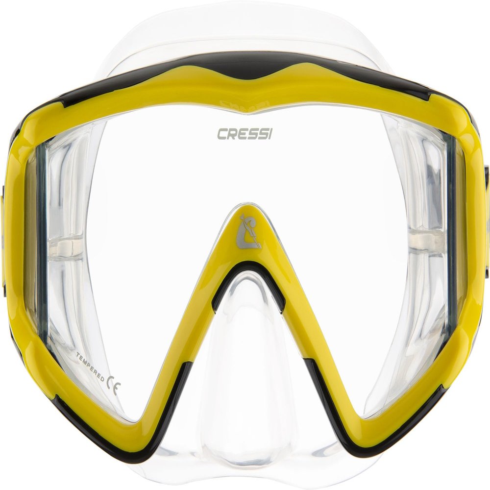Cressi Liberty Triside 3-Lens Masks, Clear/Yellow/Black