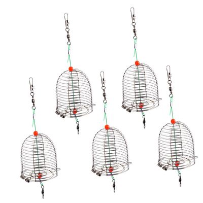 Mipcase 5pcs Fishing Bait Cage for Net Fishing Saltwater Bait Trap Carp Equipment