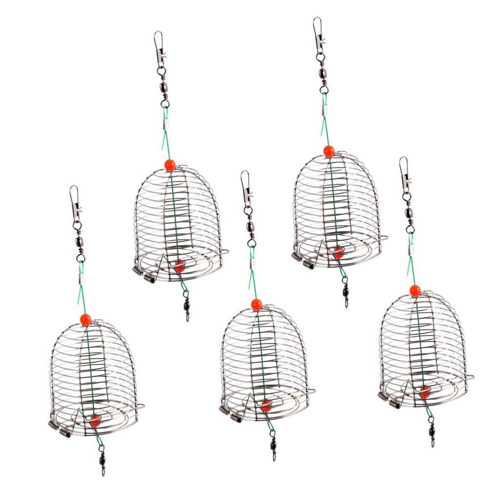 Mipcase 5pcs Fishing Bait Cage for Net Fishing Saltwater Bait Trap Carp Equipment
