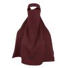 Clobeau Muslim Women Full Face Niqab Veil Saudi Style Single Layer Niqab Face Veil for Hijab, 27" Long, Tie Back, One Piece (Red) view 1