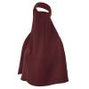 Clobeau Muslim Women Full Face Niqab Veil Saudi Style Single Layer Niqab Face Veil for Hijab, 27" Long, Tie Back, One Piece (Red) view 2