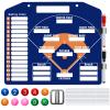 Anglekai 1+44PCS Baseball Coaching Board for Dugout, Dry Erase Lineup Board Softball Clipboard for Coach/ 30 Name Strip/ 10 Number Blocks/ 2 Marker/ 2 Buckle (Blue)