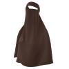 Clobeau Muslim Women Full Face Niqab Veil Saudi Style Single Layer Niqab Face Veil for Hijab, 27" Long, Tie Back, One Piece (Coffee) view 2