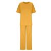 KICILVS Placed 2 Piece Sets for Women Summer Oversized Short Sleeve Tops with Drawstring Loose Pants Casual Loungewear Set Active Wear Sets for Women view 3