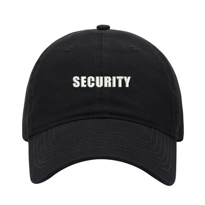Baseball Cap Men Women Security Embroidered Unisex Classic Adjustable Strapback Dad Hat (7 1/2,Black)