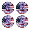 Bat Knob Decals Team and Player Name Number Stickers American Flag Graphic Select Team Colors Set of 4 (Purple/White) view 1