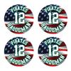 Bat Knob Decals Team and Player Name Number Stickers American Flag Graphic Select Team Colors Set of 4 (White/Green) view 1