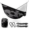 Outdoor Camping Hammock Football Soccer Black White Double Single Hammocks with 2 Tree Straps, Lightweight Portable Heavy Duty Nylon Hammocks for Backpacking Travel Beach Backyard Patio Hiking view 1