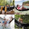 Outdoor Camping Hammock Football Soccer Black White Double Single Hammocks with 2 Tree Straps, Lightweight Portable Heavy Duty Nylon Hammocks for Backpacking Travel Beach Backyard Patio Hiking view 3