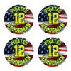 Bat Knob Decals Team and Player Name Number Stickers American Flag Graphic Select Team Colors Set of 4 (Gold/Green) view 1
