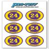 Bat Knob Decals for Baseball Softball Traditional Old Fashioned Letters Number Bats Handle Stickers Set of 4 (Purple/Gold)