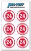 Bat Knob Decals for Baseball Softball Traditional Old Fashioned Letters Number Bats Handle Stickers Set of 4 (Red/White) view 1