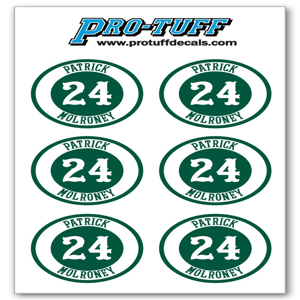 Bat Knob Decals for Baseball Softball Traditional Old Fashioned Letters Number Bats Handle Stickers Set of 4 (Forest/White)