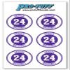 Bat Knob Decals for Baseball Softball Traditional Old Fashioned Letters Number Bats Handle Stickers Set of 4 (Purple/White) view 1