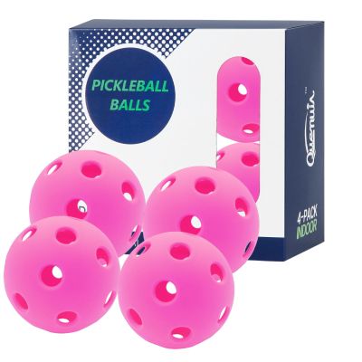 QUEMUIA Indoor Pickleball Balls,26 Holes Indoor Pickleballs USAPA Approved,4-Pack High Bounce Pickle Balls, Pickleball Gifts for Men or Women Pickleball Enthusiasts