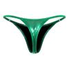 Freebily Women's Metallic Micro G-String Thong Underwear Bikini Knickers High Waist Sexy T-Back Briefs Green Medium view 3