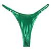 Freebily Women's Metallic Micro G-String Thong Underwear Bikini Knickers High Waist Sexy T-Back Briefs Green Medium view 4