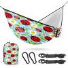 Outdoor Camping Hammock Ladybugs and Flowers Double Single Hammocks with 2 Tree Straps, Lightweight Portable Heavy Duty Nylon Hammocks for Backpacking Travel Beach Backyard Patio Hiking view 1