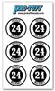 Bat Knob Decals for Baseball Softball Traditional Old Fashioned Letters Number Bats Handle Stickers Set of 4 (Black/White) view 1