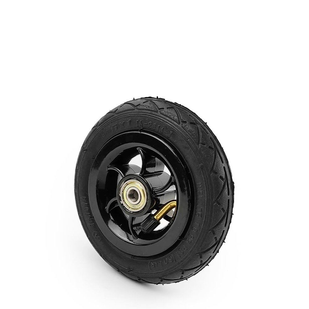 5 Inch Inflation Wheel Using Metal Hub 5X1 Pneumatic Tire With Inner Tube Vehicle 5 Inch Pneumatic Wheel Gocart Caster (black wheel)