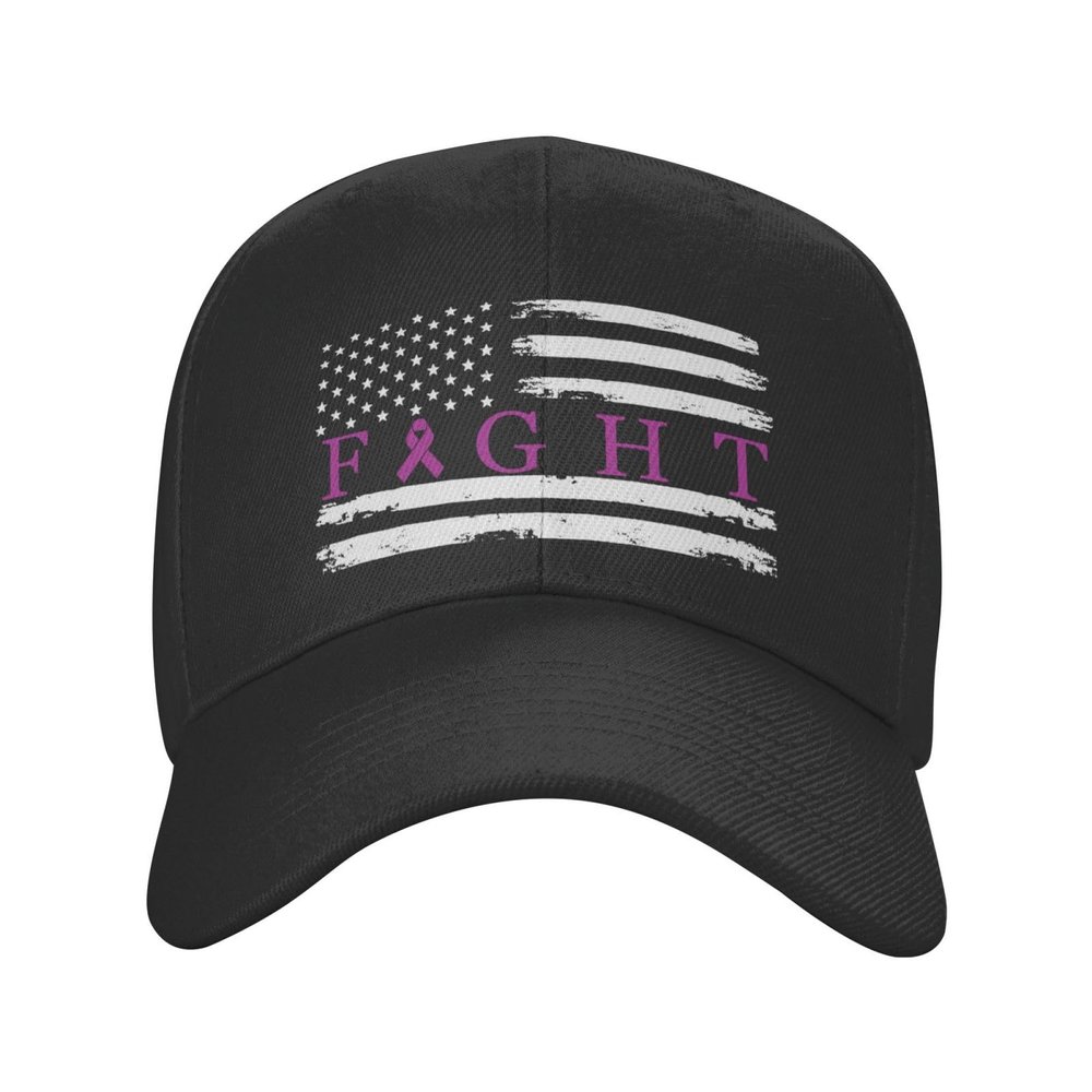 Piguncle Fight Testicular Cancer Survivor USA Flag Classic Duckbill Caps for Stylish Sun Protection Black
