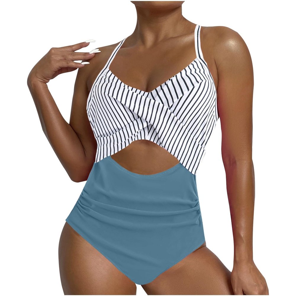 Womens Swimsuits Thong Monokini Cutout High Waisted Bathing Suit Criss Cross Tie Back Swimsuit Women Bathing Suits