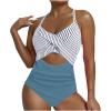 Womens Swimsuits Thong Monokini Cutout High Waisted Bathing Suit Criss Cross Tie Back Swimsuit Women Bathing Suits view 1