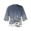 NineFit Basics Outfits for Women, Yellow Tops for Women Loose Fitting Tops for Women 3/4 Sleeve Shirt Ladies Blouse V-Neck Tunic Dressy 2024 Tee Print Casual Fashion Tshirt Breathable Summer (Blue,XX-Large) view 4