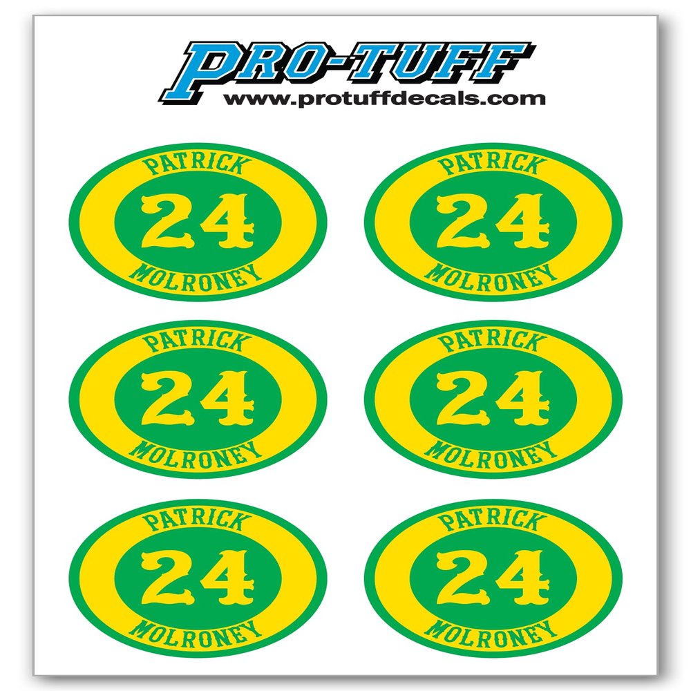 Bat Knob Decals for Baseball Softball Traditional Old Fashioned Letters Number Bats Handle Stickers Set of 4 (Kelly/Gold)