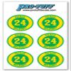 Bat Knob Decals for Baseball Softball Traditional Old Fashioned Letters Number Bats Handle Stickers Set of 4 (Kelly/Gold) view 1