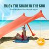 Gardentime Beach Tent Canopy Sun Shelter 10x10ft UPF50+ Protection Portable Sun Shade Tent with 8 Sandbags, 4 Poles, 2 Sand Shovels, Ground Peg for Outdoor Backyard Camping Fishing Picnic Orange view 2