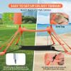 Gardentime Beach Tent Canopy Sun Shelter 10x10ft UPF50+ Protection Portable Sun Shade Tent with 8 Sandbags, 4 Poles, 2 Sand Shovels, Ground Peg for Outdoor Backyard Camping Fishing Picnic Orange view 3