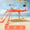 Gardentime Beach Tent Canopy Sun Shelter 10x10ft UPF50+ Protection Portable Sun Shade Tent with 8 Sandbags, 4 Poles, 2 Sand Shovels, Ground Peg for Outdoor Backyard Camping Fishing Picnic Orange view 4