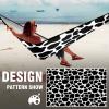 Cow Print Camping Hammock Outdoor Double Single Hammocks with 2 Tree Straps, Lightweight Portable Heavy Duty Nylon Hammocks for Backpacking Travel Beach Backyard Patio Hiking view 2