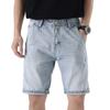 JEsilunmaMY Men's Casual Cargo Denim Shorts Distressed Hip Hop Ripped Short Jeans Relaxed Fit Biker Jeans Shorts Streetwear (Blue,36) view 1