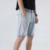 JEsilunmaMY Men's Casual Cargo Denim Shorts Distressed Hip Hop Ripped Short Jeans Relaxed Fit Biker Jeans Shorts Streetwear (Blue,36) view 4