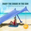 Gardentime Beach Tent Canopy Sun Shelter 10x10ft UPF50+ Protection Portable Sun Shade Tent with 8 Sandbags, 4 Poles, 2 Sand Shovels, Ground Peg for Outdoor Backyard Camping Fishing Picnic Navy Blue view 2