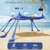 Gardentime Beach Tent Canopy Sun Shelter 10x10ft UPF50+ Protection Portable Sun Shade Tent with 8 Sandbags, 4 Poles, 2 Sand Shovels, Ground Peg for Outdoor Backyard Camping Fishing Picnic Navy Blue view 4