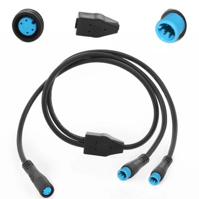 EDENCOMERS Electric Bicycle 1T2 Extension Cable Y-Split Extension Wire with Waterproof Connector for Light,Throttle,Gear Sensor and Brake in Ebike Modification Kit (1T2 4pin 24"-2M1F)