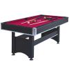 6 Ft Multi Game Billiarb/Pool Table with Table Tennis Top for Family Game Rooms, Lounge, Bar or Clubs, Including Cues, Balls and Paddles (Black with Red Felt) view 2
