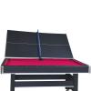 6 Ft Multi Game Billiarb/Pool Table with Table Tennis Top for Family Game Rooms, Lounge, Bar or Clubs, Including Cues, Balls and Paddles (Black with Red Felt) view 4